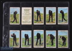 Scarce collection of James Braid Golf Instruction Gallaher "Sports Series" cigarette cards c1912 (