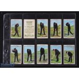 Scarce collection of James Braid Golf Instruction Gallaher "Sports Series" cigarette cards c1912 (