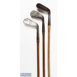 3x Tom Stewart Irons - features a driving mashie for H J Frostick North Surrey GC, and 2x Ladies