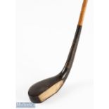 c1890 Army & Navy CSL London longnose dark stained fruitwood scare neck putter fitted with a good