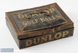 Rare and large Dunlop Golf Ball Tin Box - c/w hinged lid to reveal the early Dunlop Character figure