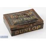 Rare and large Dunlop Golf Ball Tin Box - c/w hinged lid to reveal the early Dunlop Character figure