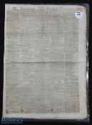 1809 The Edinburgh Evening Courant Newspaper St Andrews Golfing Announcement - dated Thursday