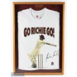 c1993 Richie Richardson West Indies Cricket T Shirt, size XL framed under glass - stuck to card