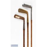 3x Various putters - to inc' James Braid Autograph straight black putter with diamond lines and