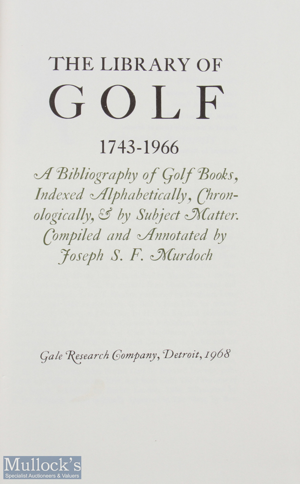 Interesting early Joe Murdoch signed golf book and post card invitation (2) "The Library of Golf - Image 3 of 4