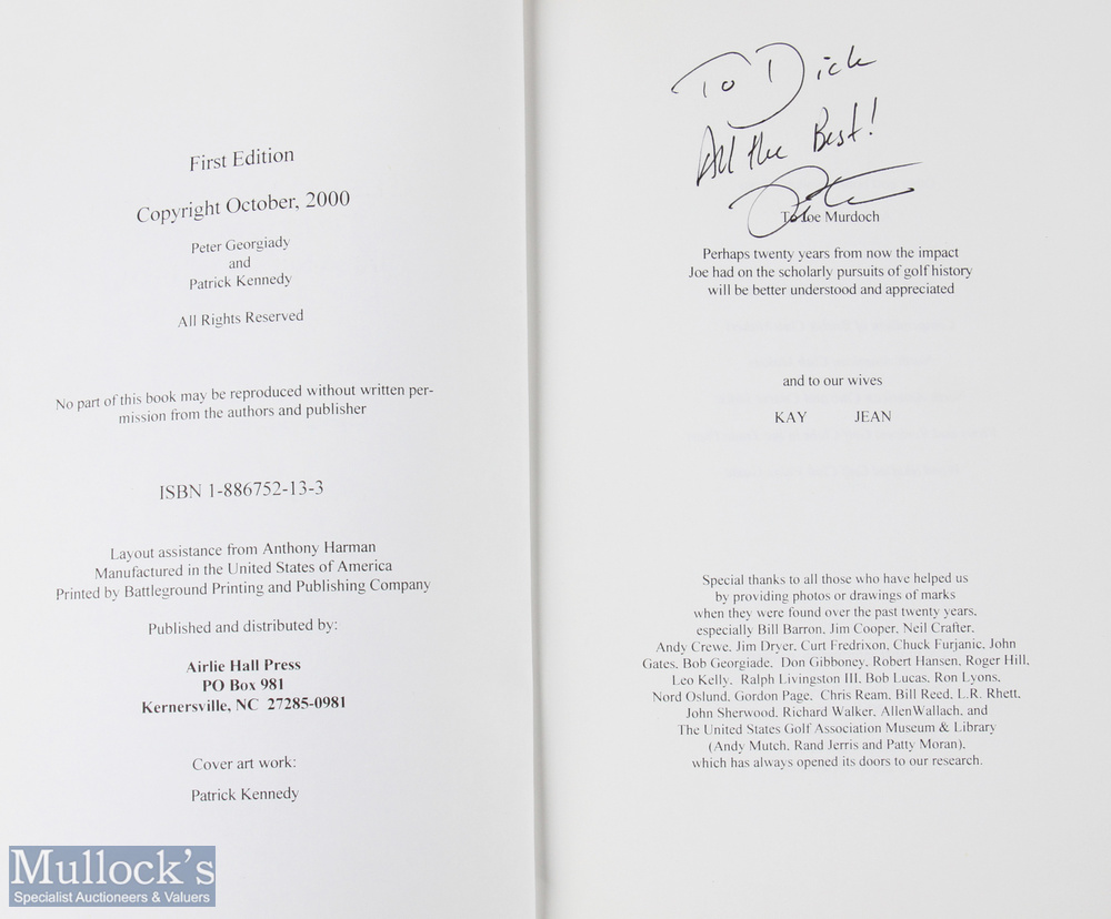 Georgiady, Pete and Kennedy, Patrick signed Golf Collecting Reference Books to "Cleek Marks and - Image 2 of 2