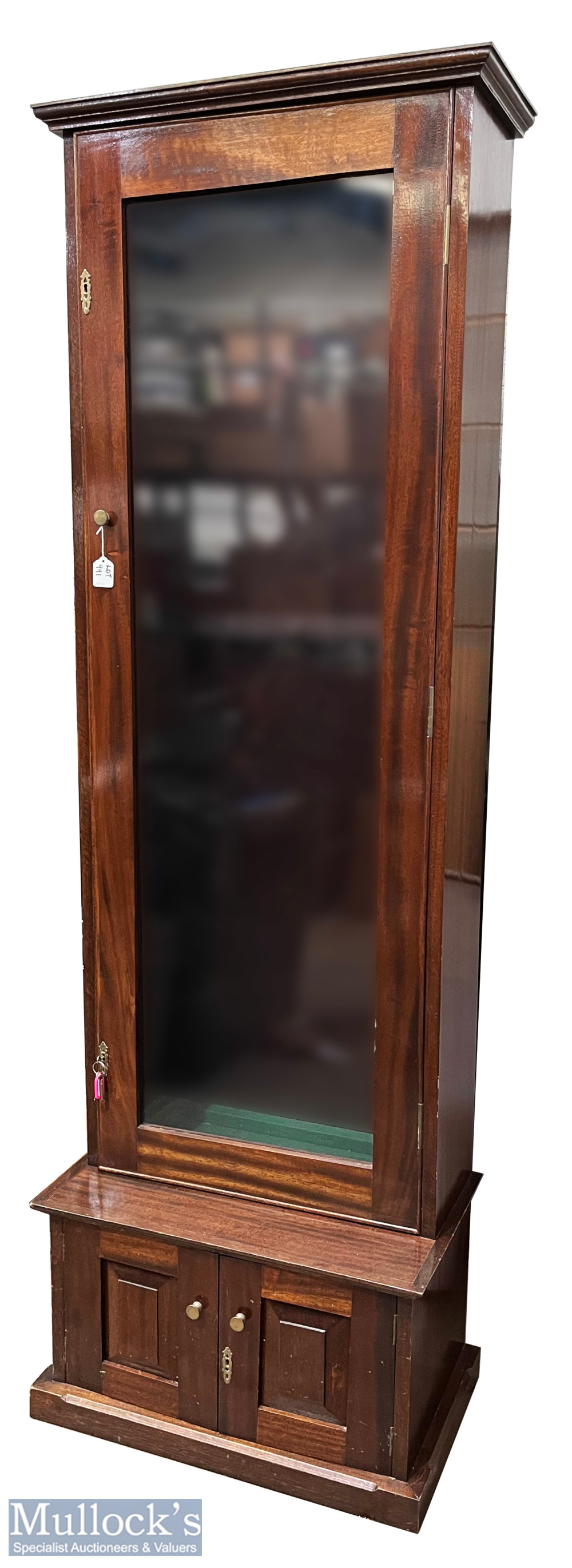 Period Mahogany Snooker, Pool, Billiards Cue Storage Cabinet, a fine wooden glazed cabinet made by A - Image 3 of 4