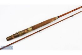 Rare Hardy Alnwick split cane fly rod No 55844 (1901) 10 ft 2pc 13 1/2 inch handle with brass