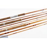 J S Sharpes Scotland Scottie, impregnated split cane spinning rod, 9'3" MCB; A E Rudge & Son