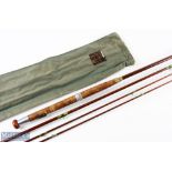 Hardy Alnwick whole cane fly rod G10.56, 12' 3pc with spare tip (tip ring crushed), alloy sliding