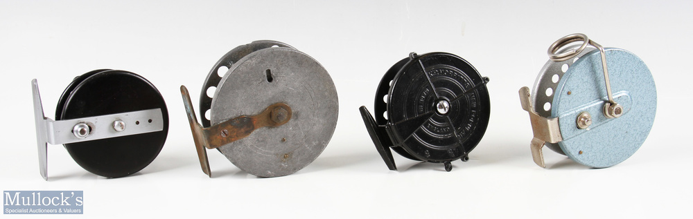 K P Morritts New Popular alloy centre pin reel, 3 1/4" spool, twin handles, rim mounted on/off - Image 2 of 2