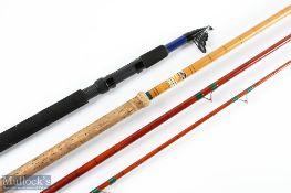 Milbro Caladonian glass float rod 12' 3pc, 22" mushroom handle with sliding reel fittings, stand off