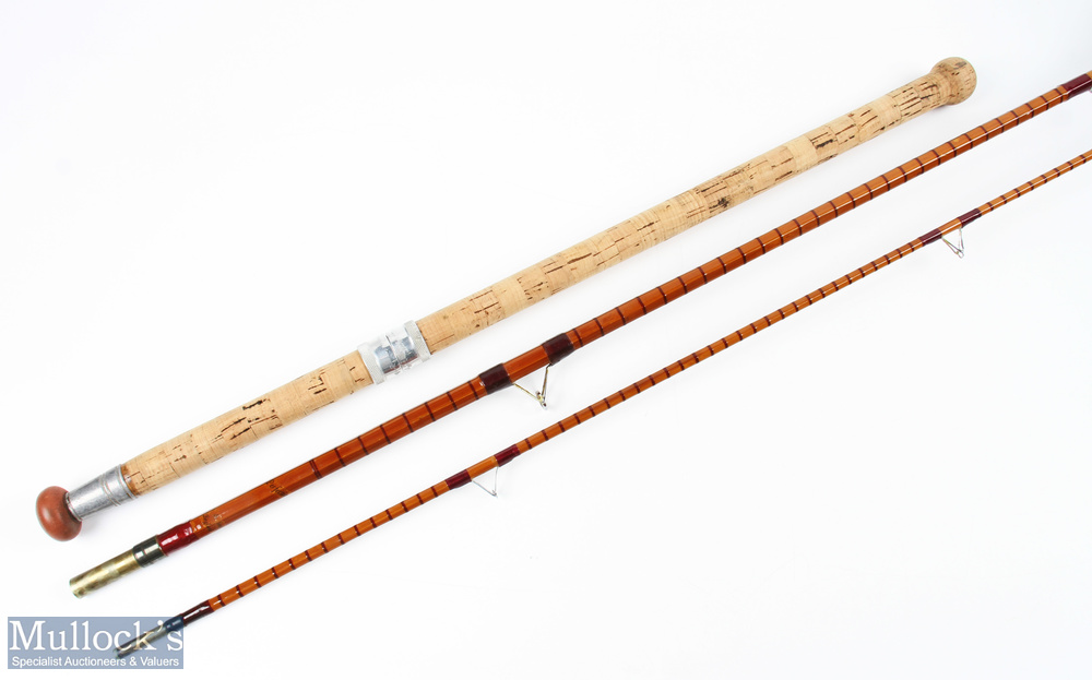 B James & Son London split cane float rod 11' 6" 2pc with 24" detachable mushroom handle with