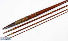 A very fine Kelly & Son Sackville St, Dublin greenheart rod with brass sliding reel fitting and