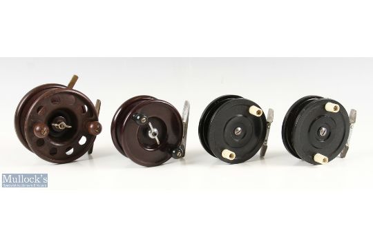 A collection of centre pin reels, comprising: 1x Modernite Pixie Bakelite reel, 4" spool, wing nut - Image 1 of 2