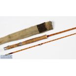 Hardy Alnwick "The J J H Triumph" palakona split cane fly rod 8' 9" 2pc line 6# (H61746. 1964),