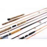 Unnamed split cane match rod 10' 2pc, 22" handle, 12" screw section, agate lined butt/tip guides,