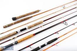 Unnamed split cane match rod 10' 2pc, 22" handle, 12" screw section, agate lined butt/tip guides,