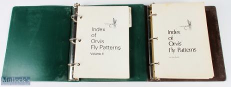 Index of Orvis Fly Patterns Volume 1+2 John Harder 1978-1987, in fair condition, folders a bit dusty
