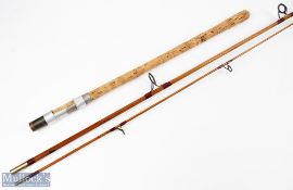 A rare Bonnie Rods 550 Mk IV split cane carp rod, 10' 2pc with 24" detachable handle, lined rings