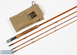 Fosters of Ashbourne "The England's Favorite" split cane fly rod, 9' 6" 3pc with spare tip, line 7 #