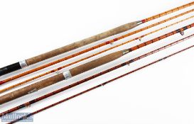 Unnamed split cane salmon rod 10' 6" 2pc 23" handle, alloy sliding reel seat, red agate line