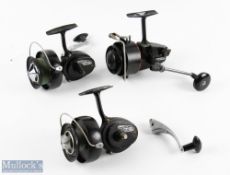 2x Intrepid Surfcast reels, both work well (one missing handle screw); plus 1x Mitchell 282 fixed