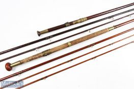 W Haynes & Son of Cork green heart salmon fly rod 15'6" approximately 3pc with spare tip (tips 3/9