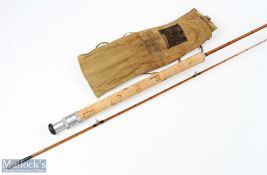 Hardy Alnwick "The Wanless" palakona split cane spinning rod N E49820, 4lb line, 14" handle with