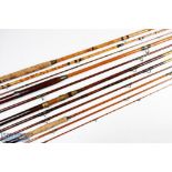 Unnamed whole cane and greenheart salmon fly rod 14 foot six approximately 3pc (tip section