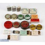 A large collection of fishing treatments and terminal tackle in their original packaging: 1x Hardy