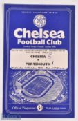 1957/58 South East Counties League Cup final, Chelsea v Portsmouth 1st October 1958; 4 pager,
