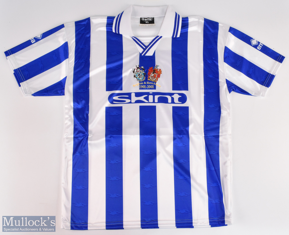 1901-2001 Brighton & Hove Albion Commemorative Replica Football Shirt, made by Errea size XL,
