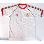 1990/92 Manchester United ECWC football shirt in white, Adidas, size 42/44, short sleeve