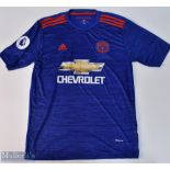 2016/17 Manchester United away football shirt in blue, Adidas / Chevrolet, size XL, short sleeve