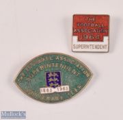 1963 + 1654 The FA Association Superintendent Enamel Badges (2)