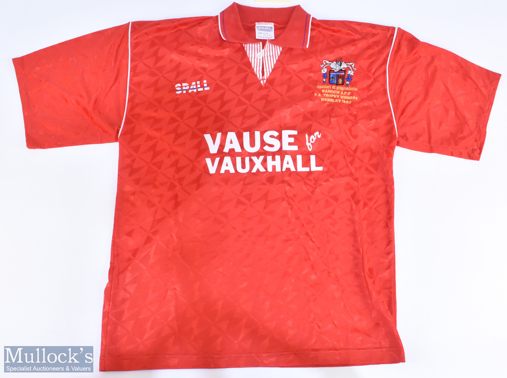 1990 Barrow AFC Auto Windscreen Shield Final Winners Wembley Replica Football Shirt, made by Spall