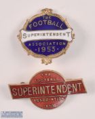 1952 + 1953 The FA Association Superintendent Enamel Badges (2)