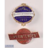 1952 + 1953 The FA Association Superintendent Enamel Badges (2)