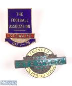 1977-78 The FA Association Steward+ Undated Enamel Badges (2)