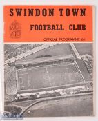 POSTPONED: 1962/63 Swindon Town v Halifax Town Div. 3 match programme 16 February 1963; good. (1)