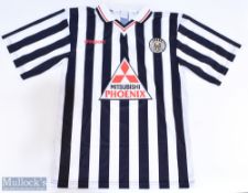 1997-98 St Mirren Replica Football shirt, made by Uhlsport, short sleeve, size m, with Mitsubishi