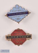 1958 + 1959 The FA Association Superintendent Enamel Badges (2)