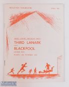 1959/60 Grand Opening Floodlight match programme Third Lanark v Blackpool challenge match at Cathkin