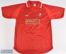 2001-2002 Walsall FC Home Replica Football Shirt, made by Beaver, size L, short sleeve with Bank's