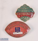 1962 + 1963 The FA Association Superintendent Enamel Badges (2)