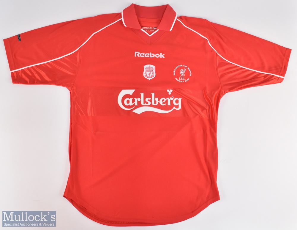 2001 Liverpool v Cardiff Cup Final Replica Football Home Shirt, Reebok 38" 40" short sleeve