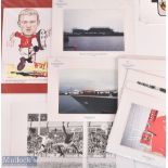 Collection of prints with signatures, to include Ryan Giggs, Denis Law, Bryan Robson, Pat Crerand,