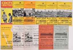 Selection of Oxford Utd home programmes 1962/63 Chesterfield, Workington, 1963/64 Stockport